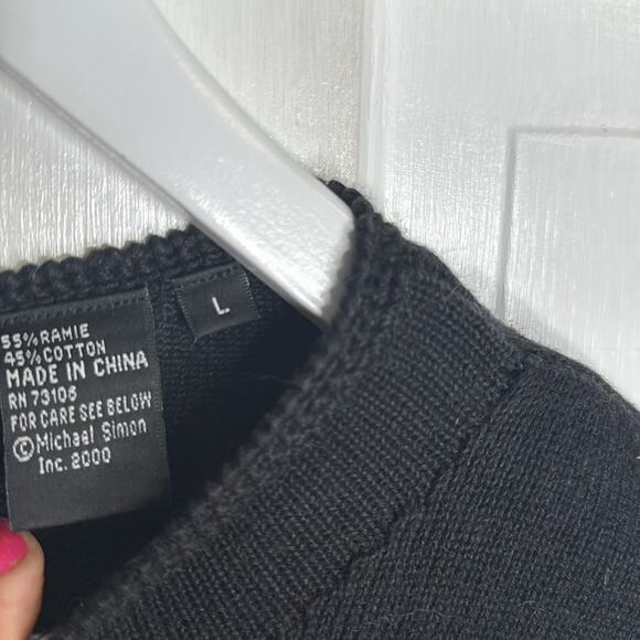 Michael Simon Vintage Sequined Safari Animal 3/4 Sleeve Cardigan W1555 Sz L - Picture 4 of 11